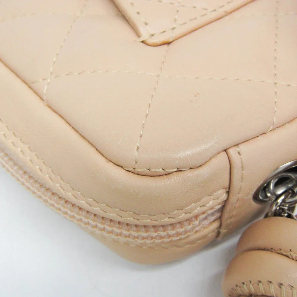 CHANEL Cream Leather Pouch